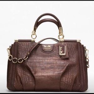 Coach Embossed Metallic Crocodile Caroline Handbag